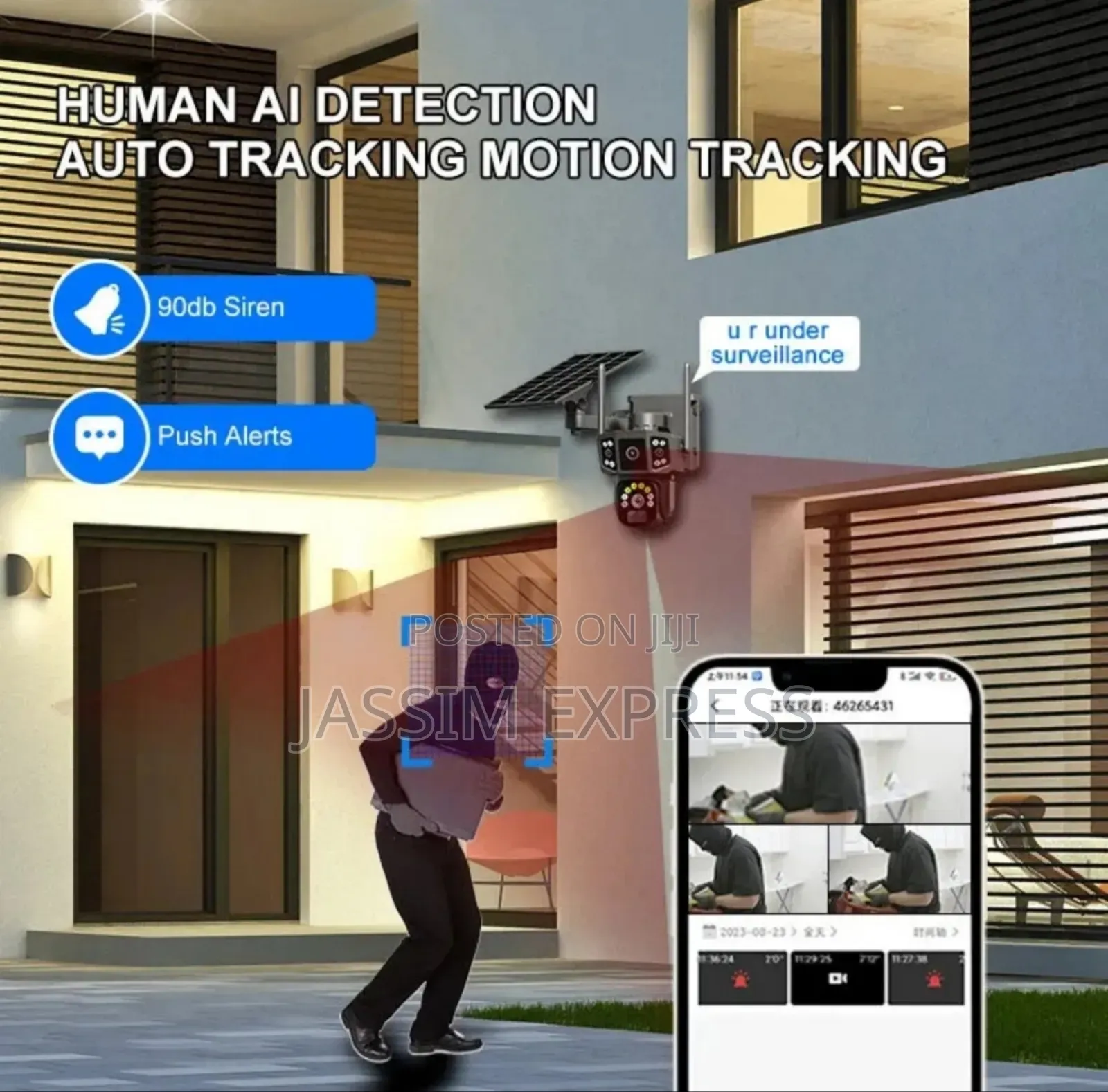 Sim Suport 4 Camera Waterproof Outdoor Camera With Solar