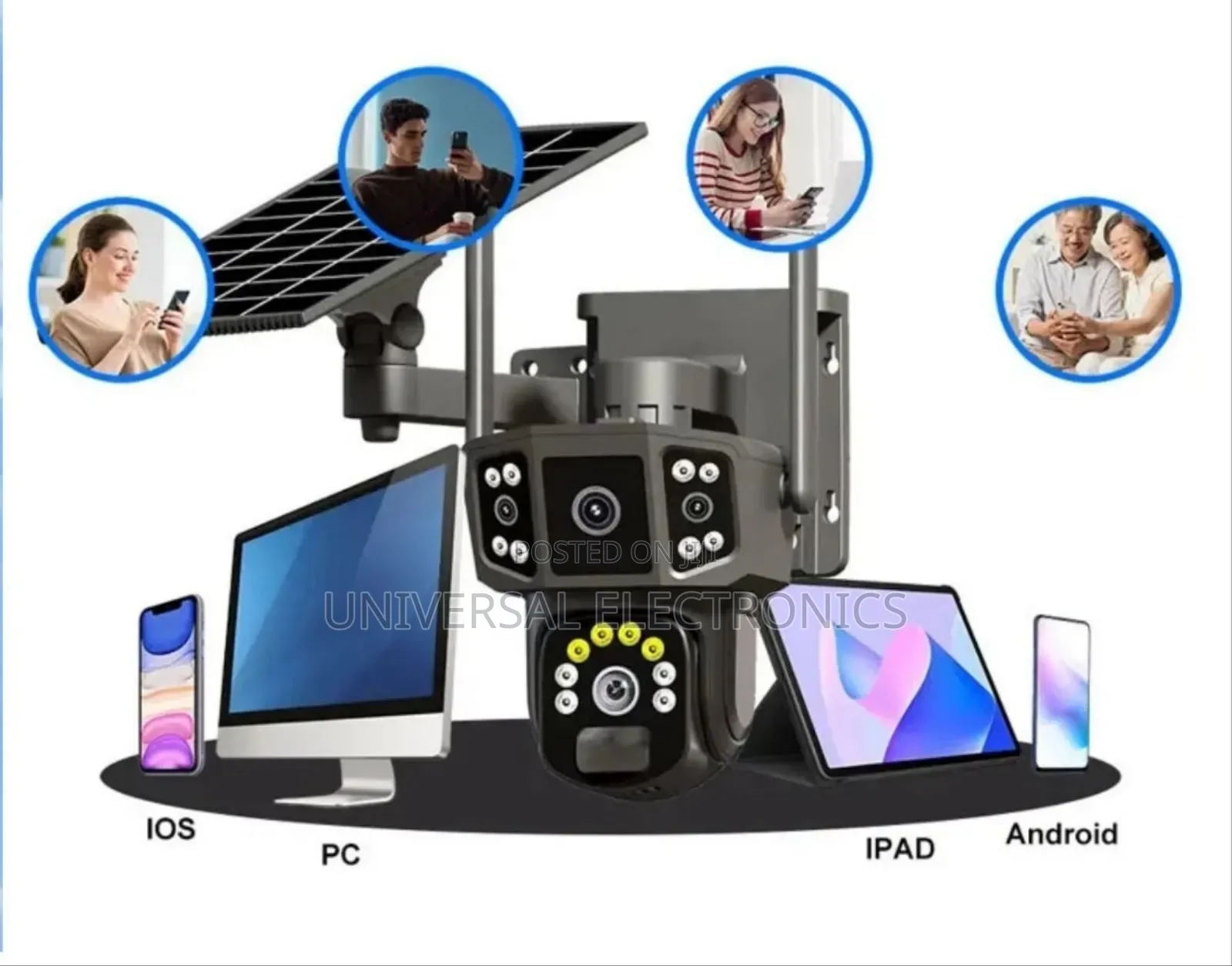 4 Camera ያለውsolar የሆነ ሲም ካርድ ሚቀበልበ ቻርጅ ሚሰራ Security Camera