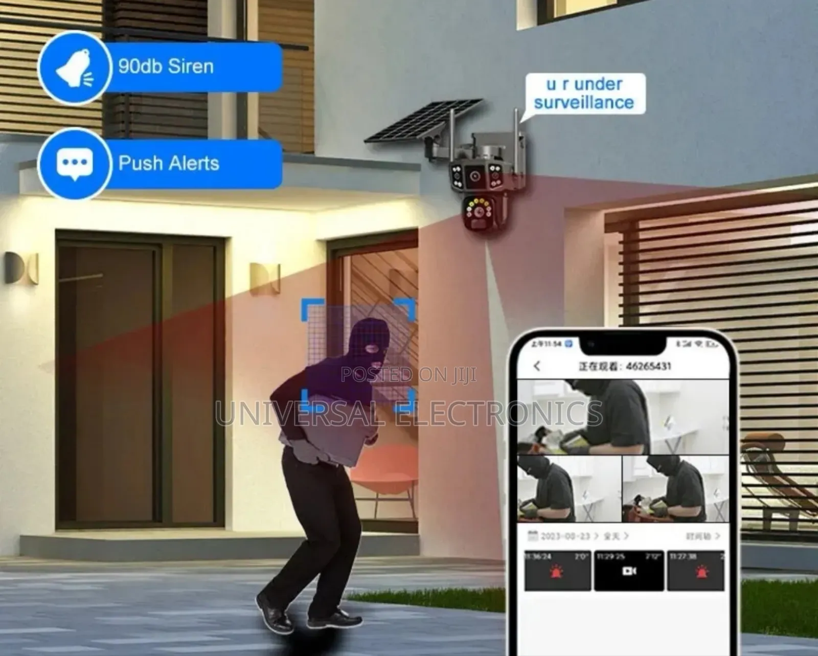 4 Camera ያለውsolar የሆነ ሲም ካርድ ሚቀበልበ ቻርጅ ሚሰራ Security Camera