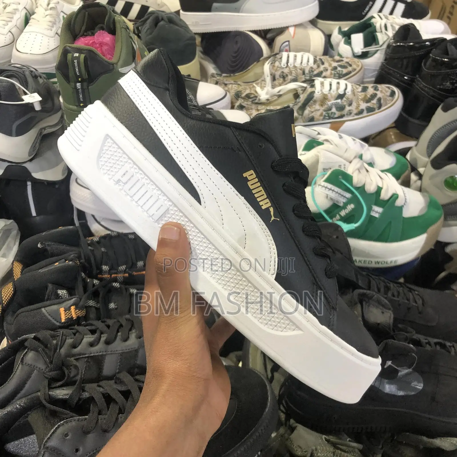 Puma Double Sole Black White