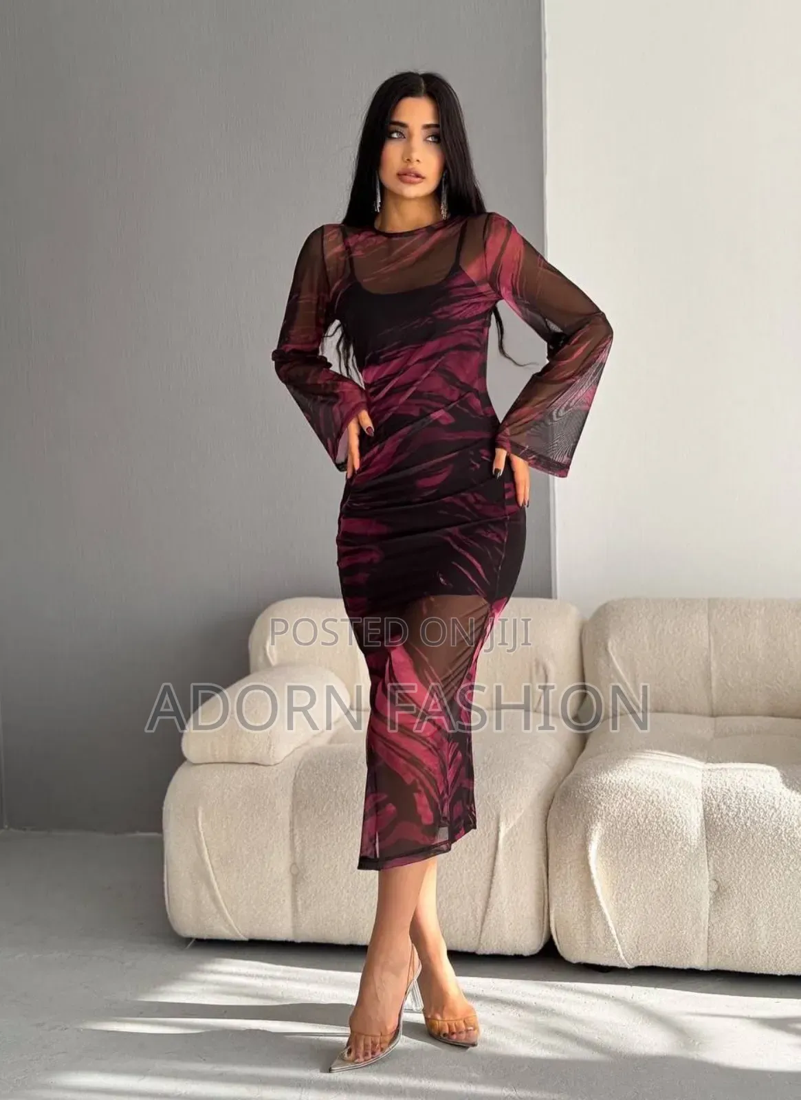 Black Red Long Dress