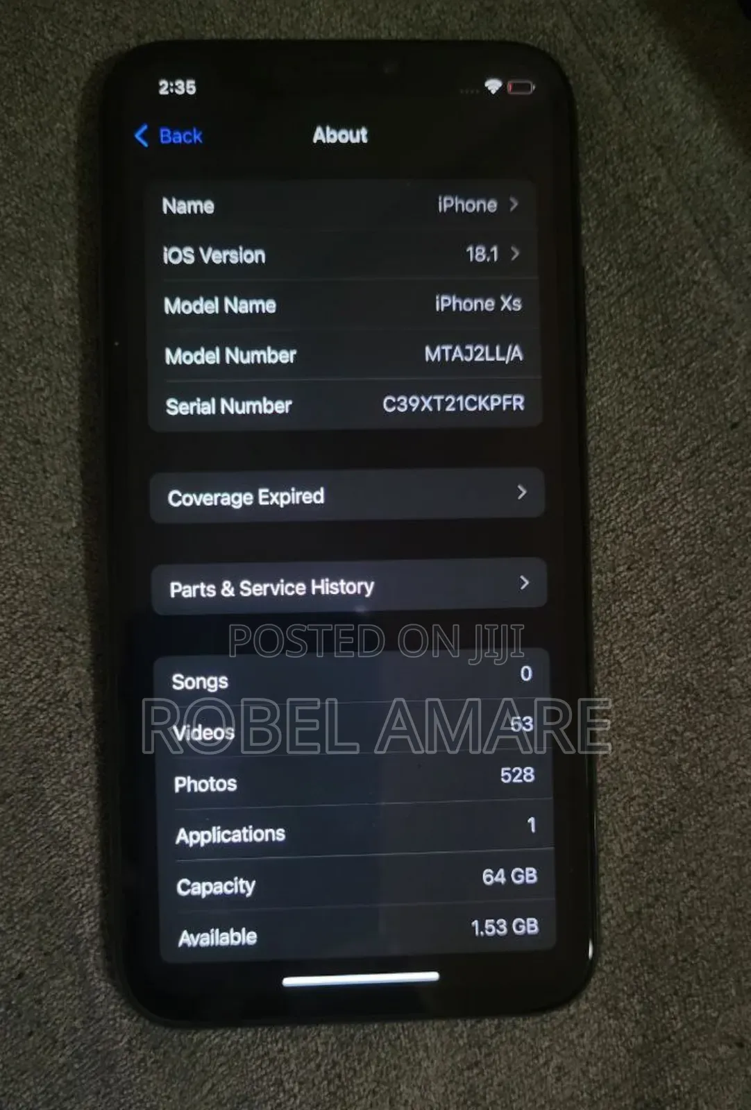 Apple iPhone XS 64 GB Black