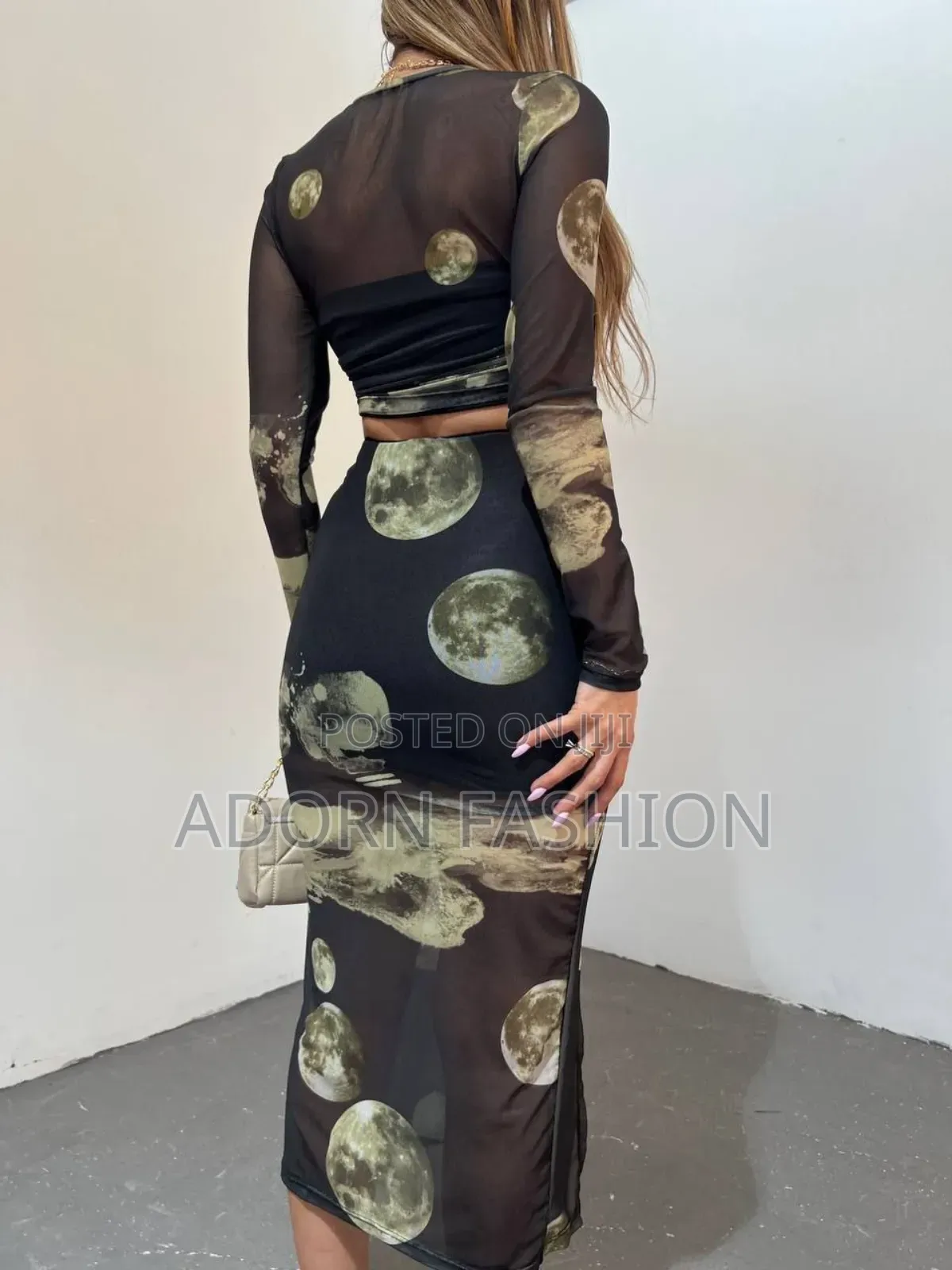 Black Green 2 Piece Dress