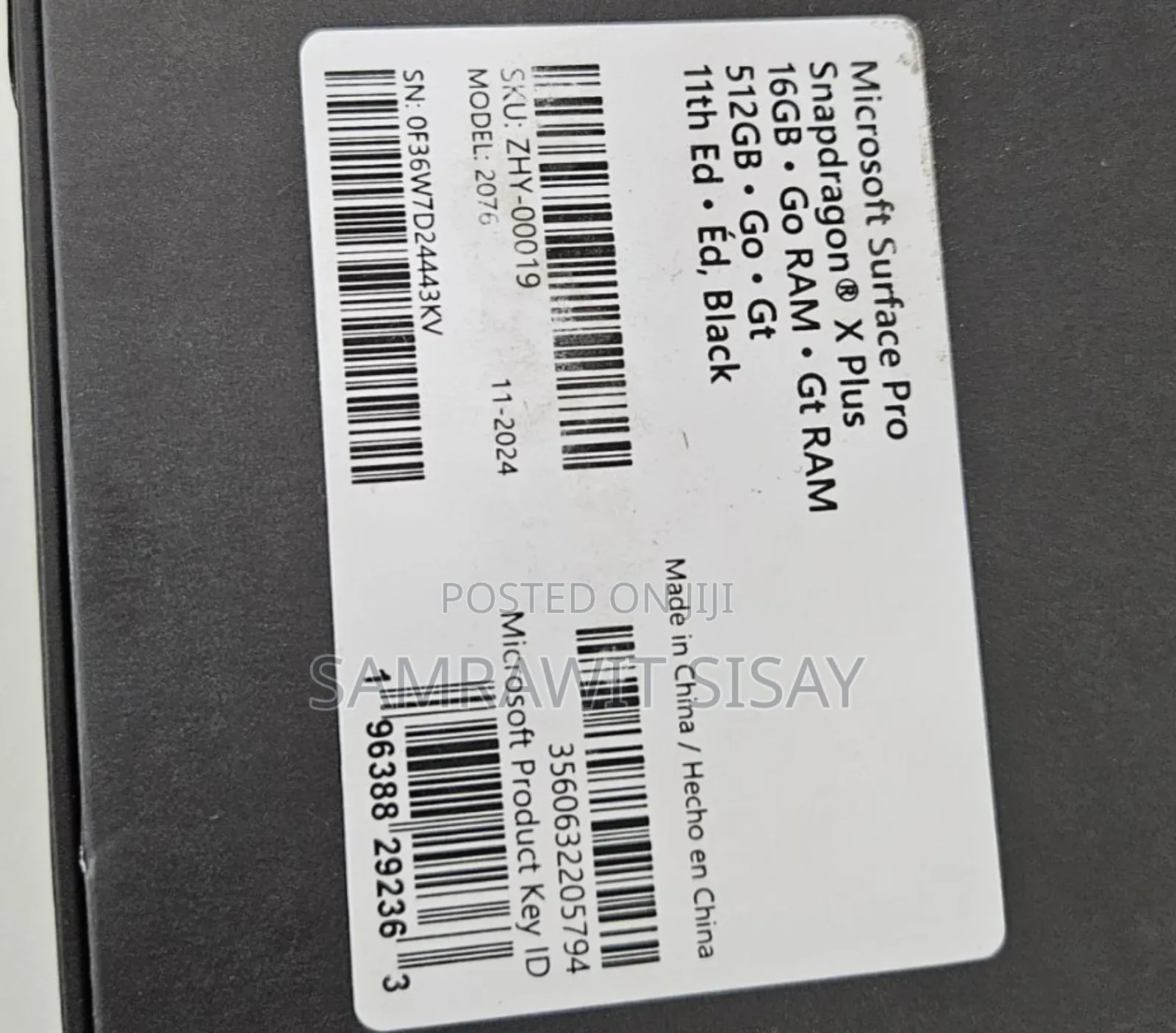 New Laptop Microsoft Surface 16GB Qualcomm Snapdragon X Plus SSD 512GB