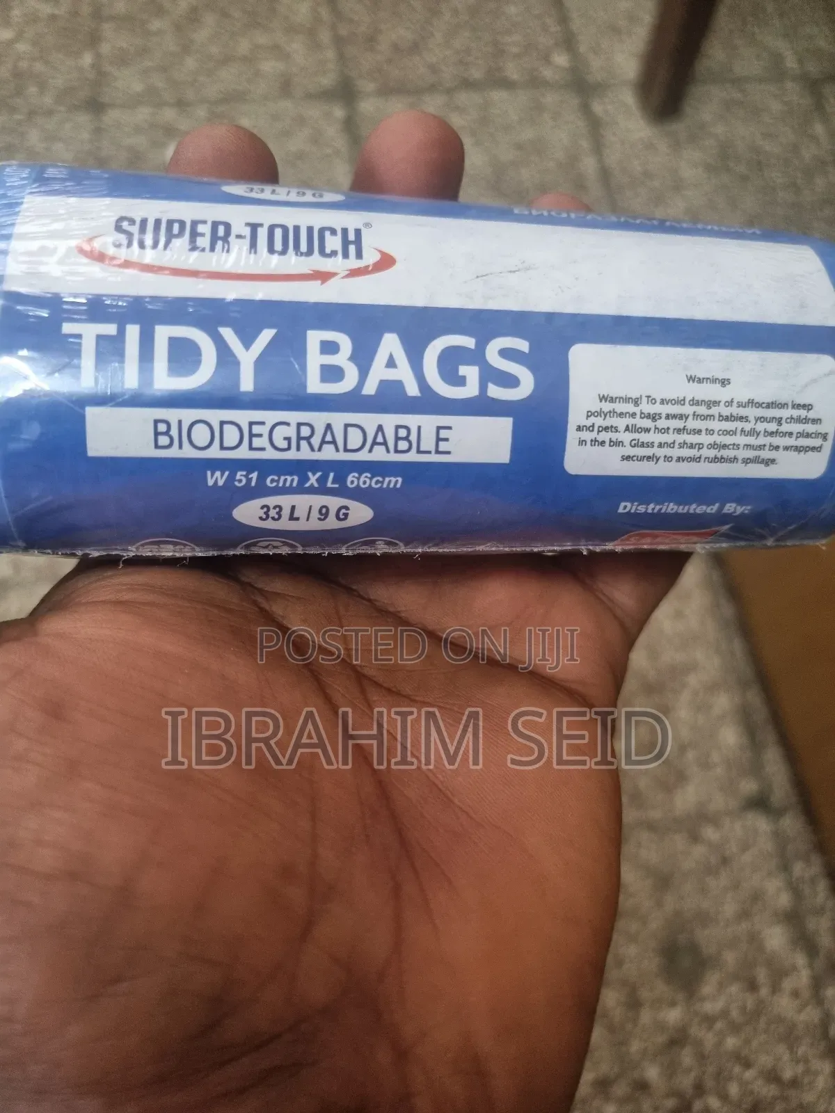 Etidy Bags," Which Are Biodegradable Trash Bags