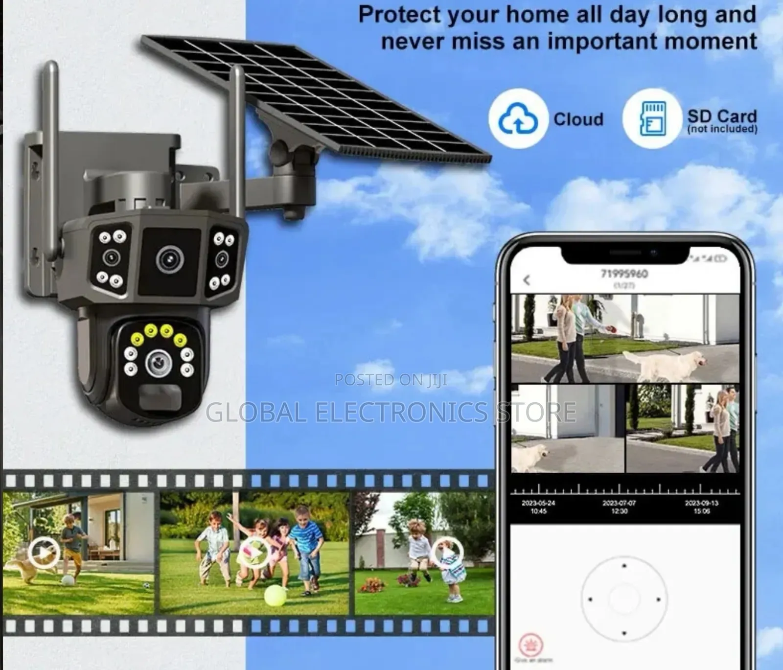 (በማከፋፈያ ዋጋ) ባለ 4 Camera Solar የሆነ ሲም ካርድ ሚቀበልበ ቻርጅ ሚሰራcamera