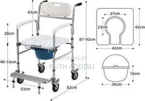 Commode Four Wheel Medical Wheelchair3፬commode Chair New