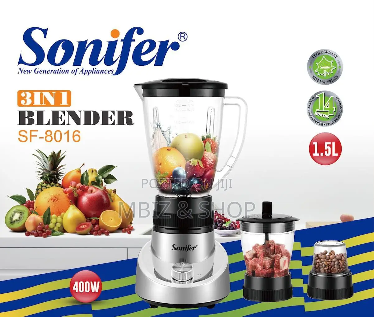Sonifer 3-in-1 Juicer Blender