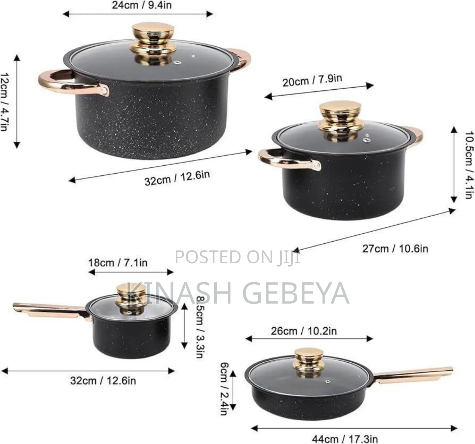 4 Set Ceramic Kitchen Cookware