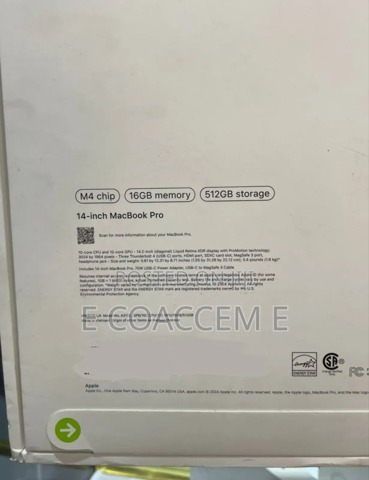 New Laptop Apple MacBook 16GB Apple M4 SSD 512GB