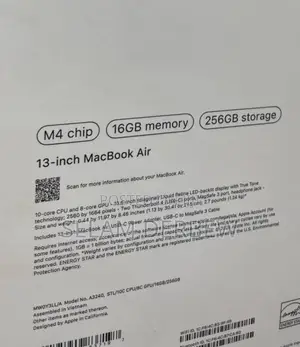 New Laptop Apple MacBook Air 16GB Apple M4 SSD 256GB