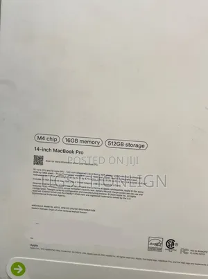 New Laptop Apple MacBook Pro 48GB Apple M4 SSD 512GB