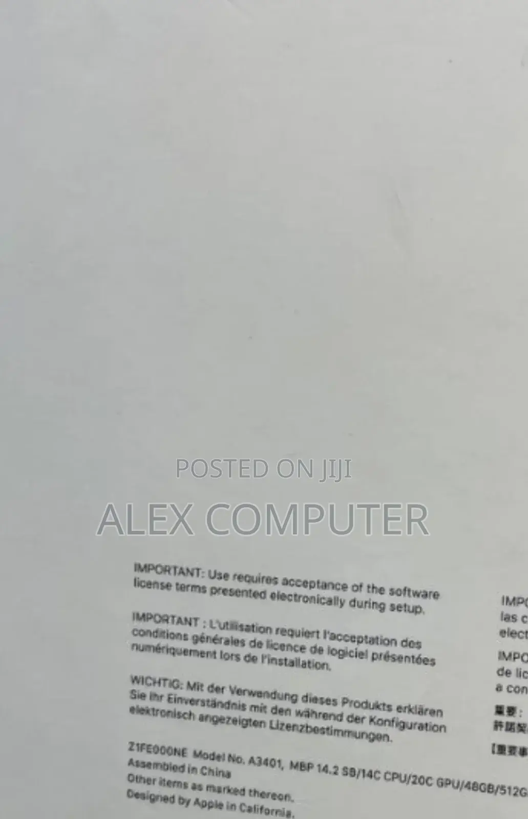 New Laptop Apple MacBook Pro 2023 M2 Pro 14-Inch 16GB Apple M2 SSD 1T