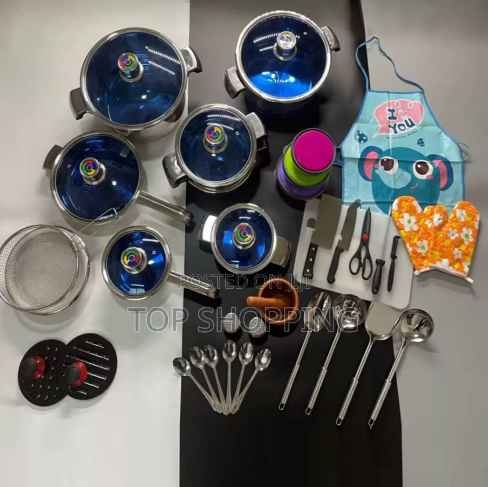 50 PCS Stainless Steel Cookware Set Kitchen