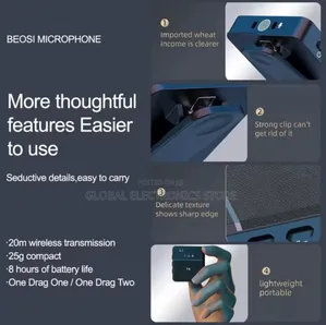 Smart Noise Reduction Clip on Microphone for Phone Camera