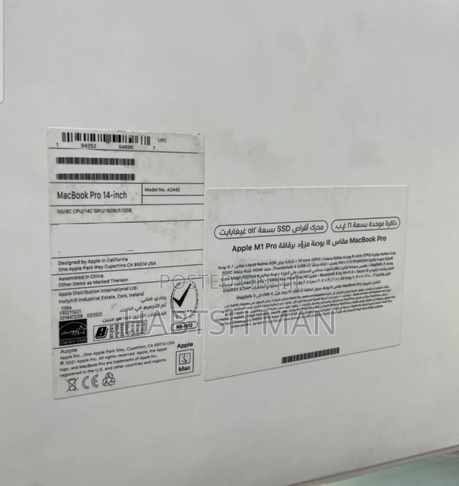 New Laptop Apple MacBook Pro M1 16GB Apple M1 Pro SSD 512GB