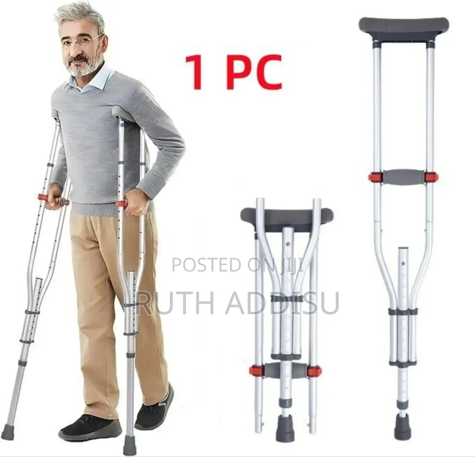Axillary Bilateral Crutches7፮adjustable New Crutches