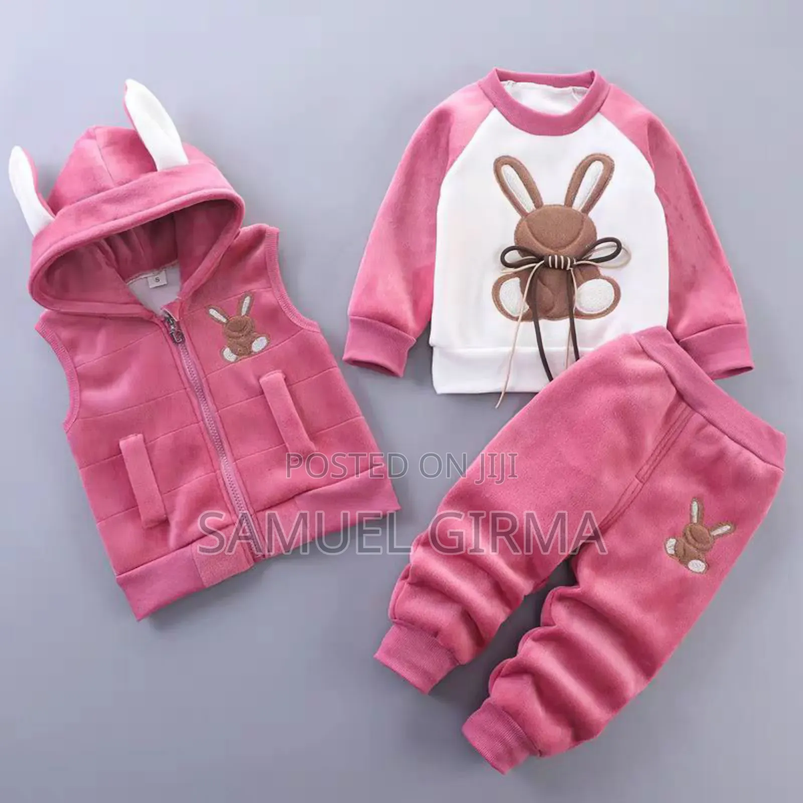 Size:1, 2, 3, 4 Yearsunisex Fleece Hooded Vesttop Pant Set