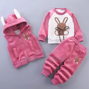 Size:1, 2, 3, 4 Yearsunisex Fleece Hooded Vesttop Pant Set