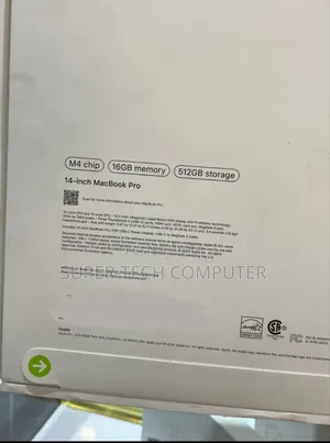 New Laptop Apple MacBook Pro 2024 M4 14-Inch 16GB Apple M4 SSD 512GB