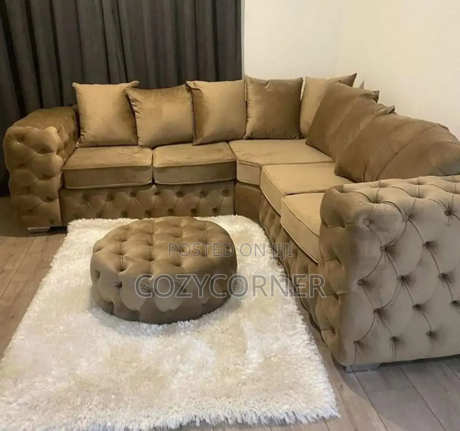 Monochrome L Shape Sofa Sets With Table.