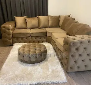 Monochrome L Shape Sofa Sets With Table.