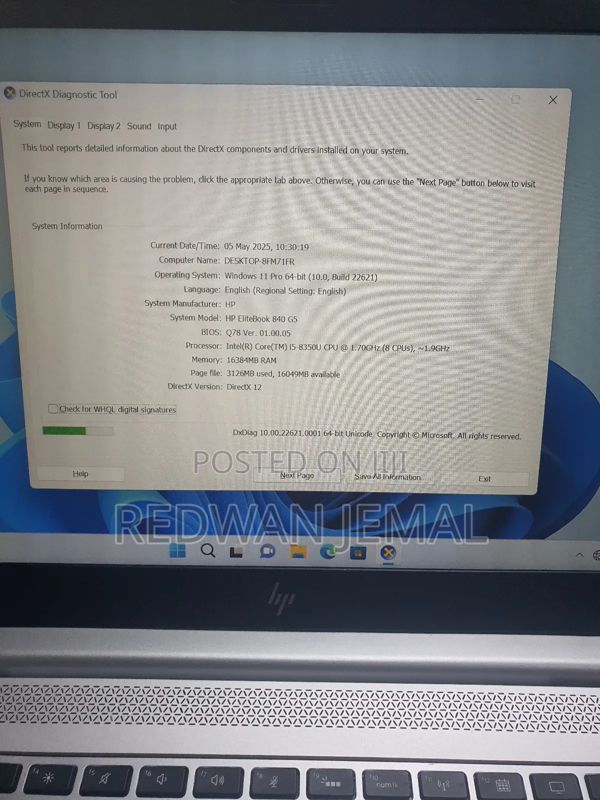 Laptop HP EliteBook 840 G5 16GB Intel Core I5 SSD 512GB