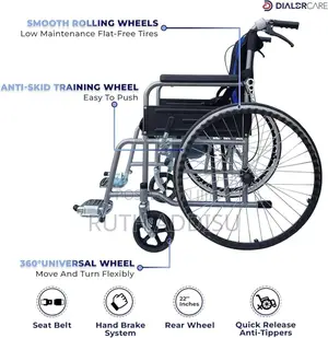 Photo - Mild Steel Round Bucket Shaped Manual Commode Wheelchair