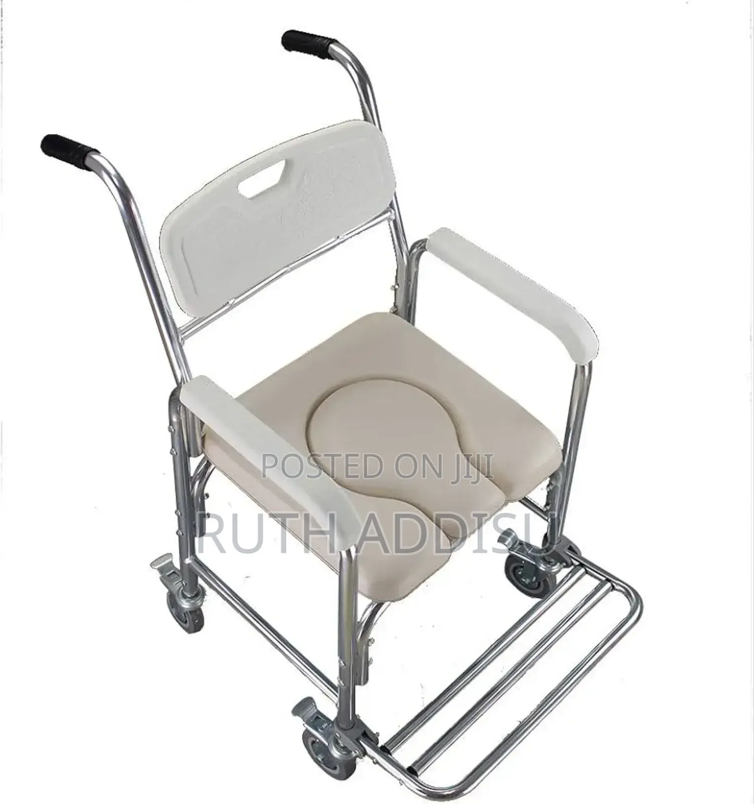 ባለ ፖፖ ወንበር ጠንካራ አልሙኒየም ኮሞድ ወንበር Commode Chair Medical New