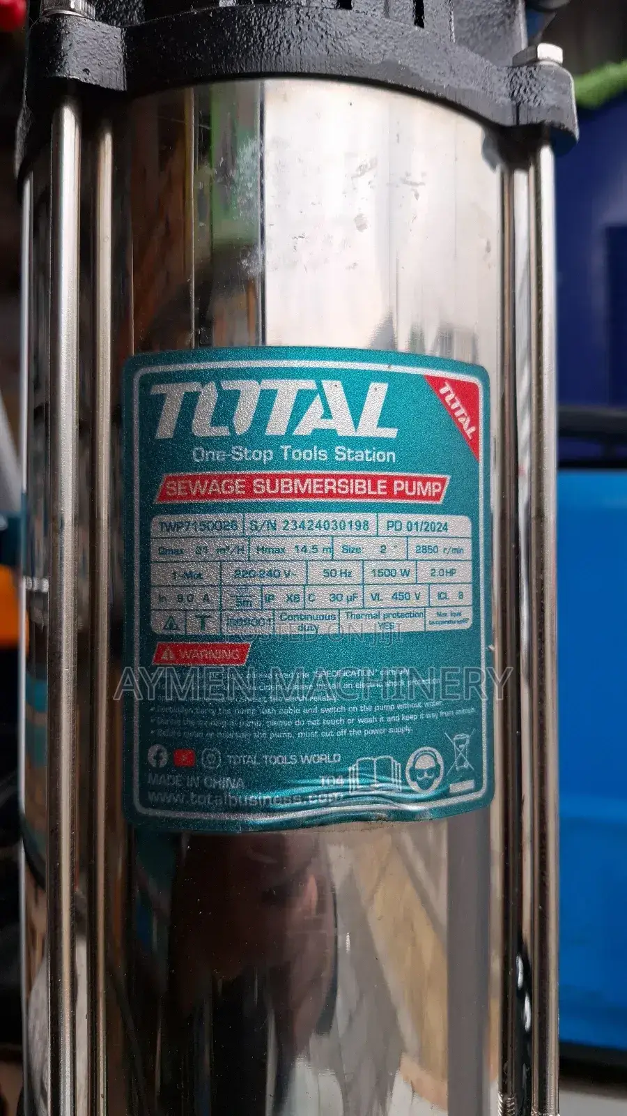 Total Sewage Submersible Pump 2hp የቆሻሻ ውሀ ፓምፕ