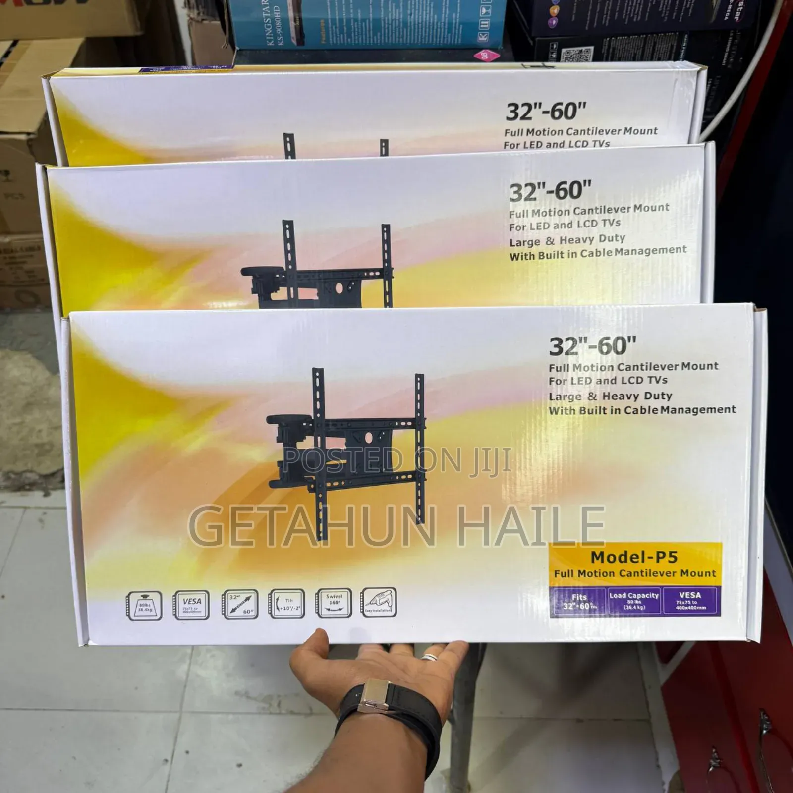 P5 Tv Mount (Flexible Tv Mount) ቲቪ መስቀያ 32 Inch- 65inch