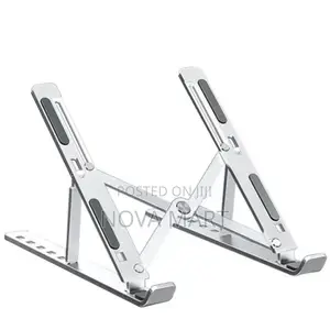Photo - Foldable Height Adjustable Metal Frame Laptop Stand