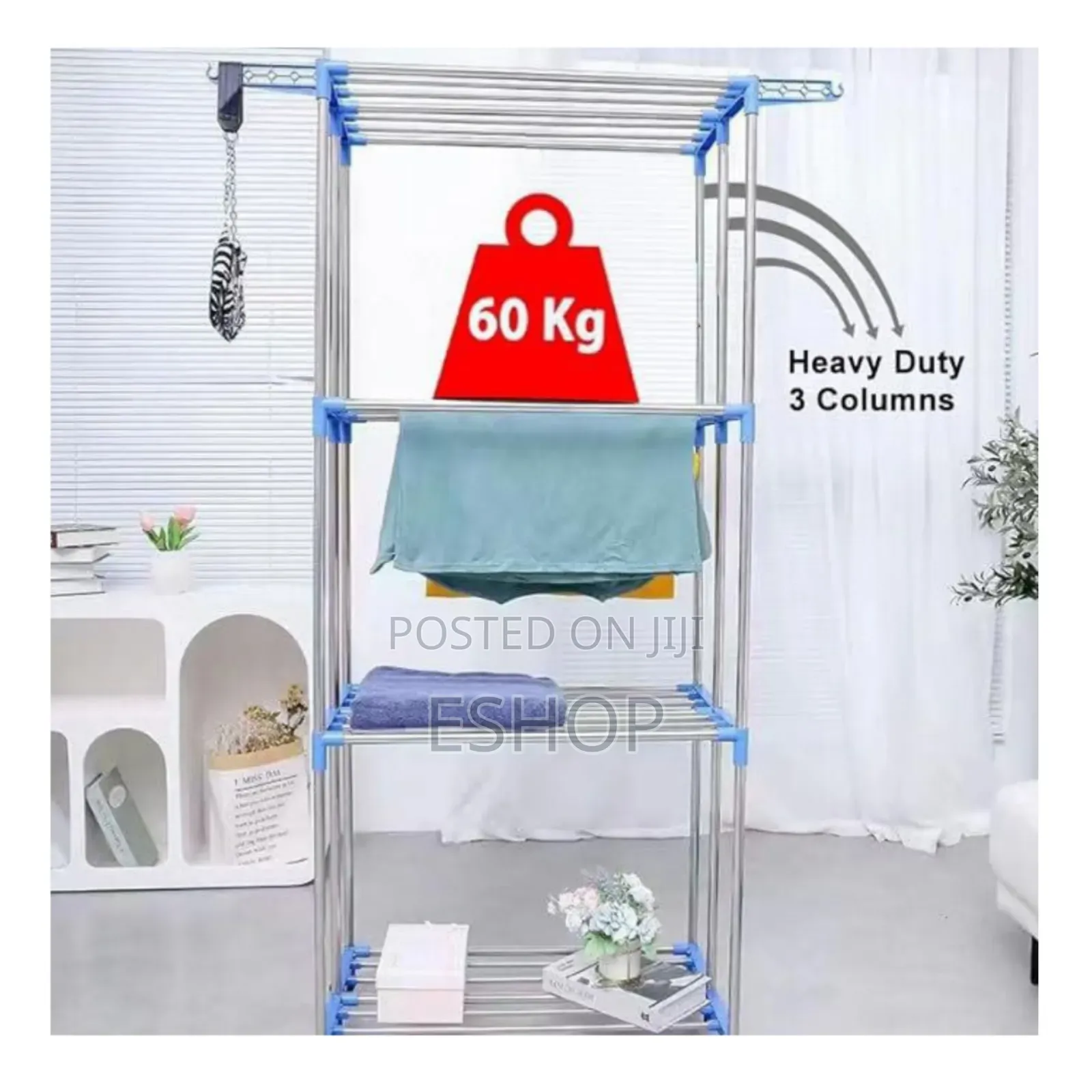 **Smart Space-Saving 4-Tier Clothes Rack – Easy Setup**