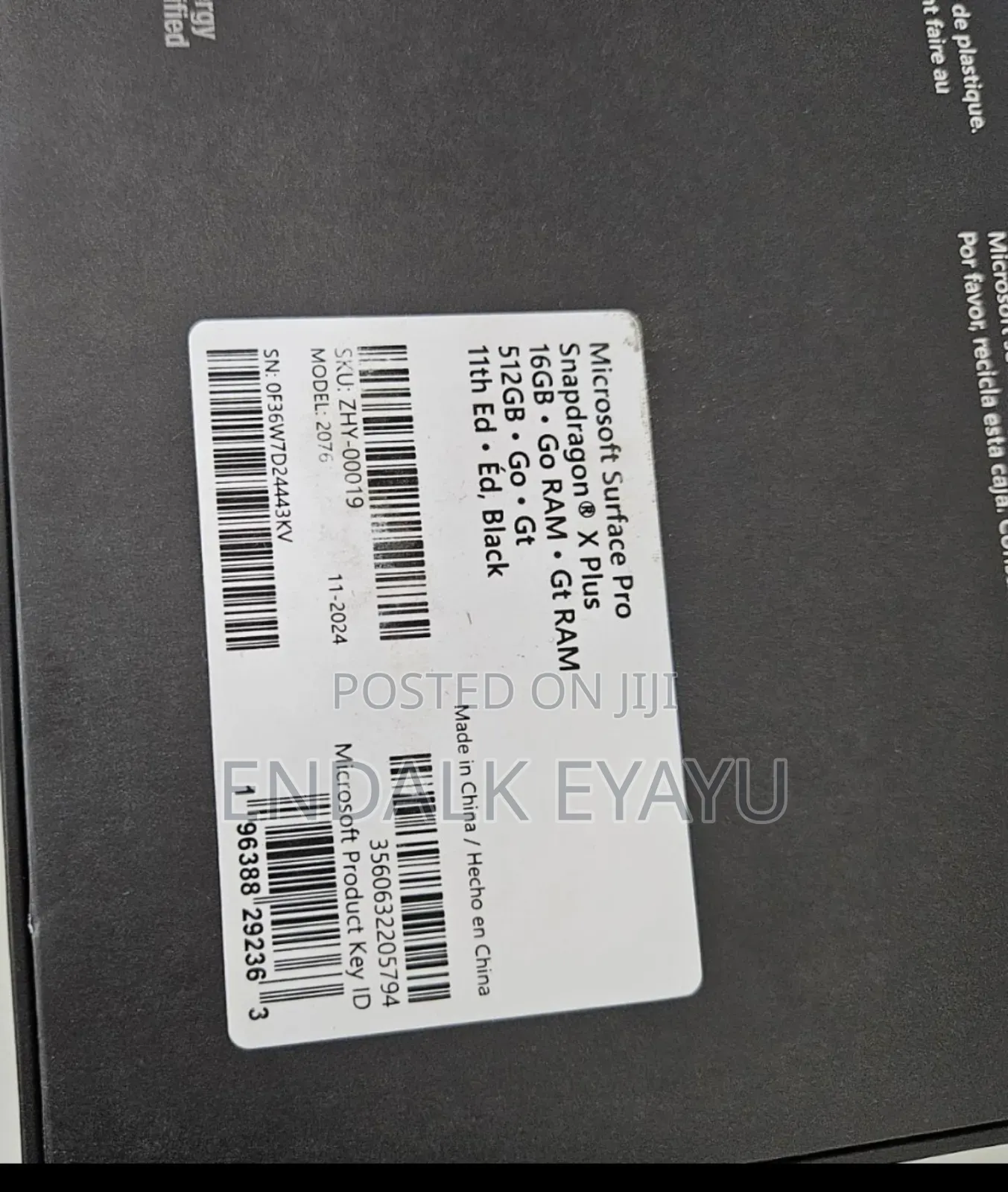 New Microsoft Surface Pro 11th Edition, a Copilot+ PC 16GB SSD 512GB