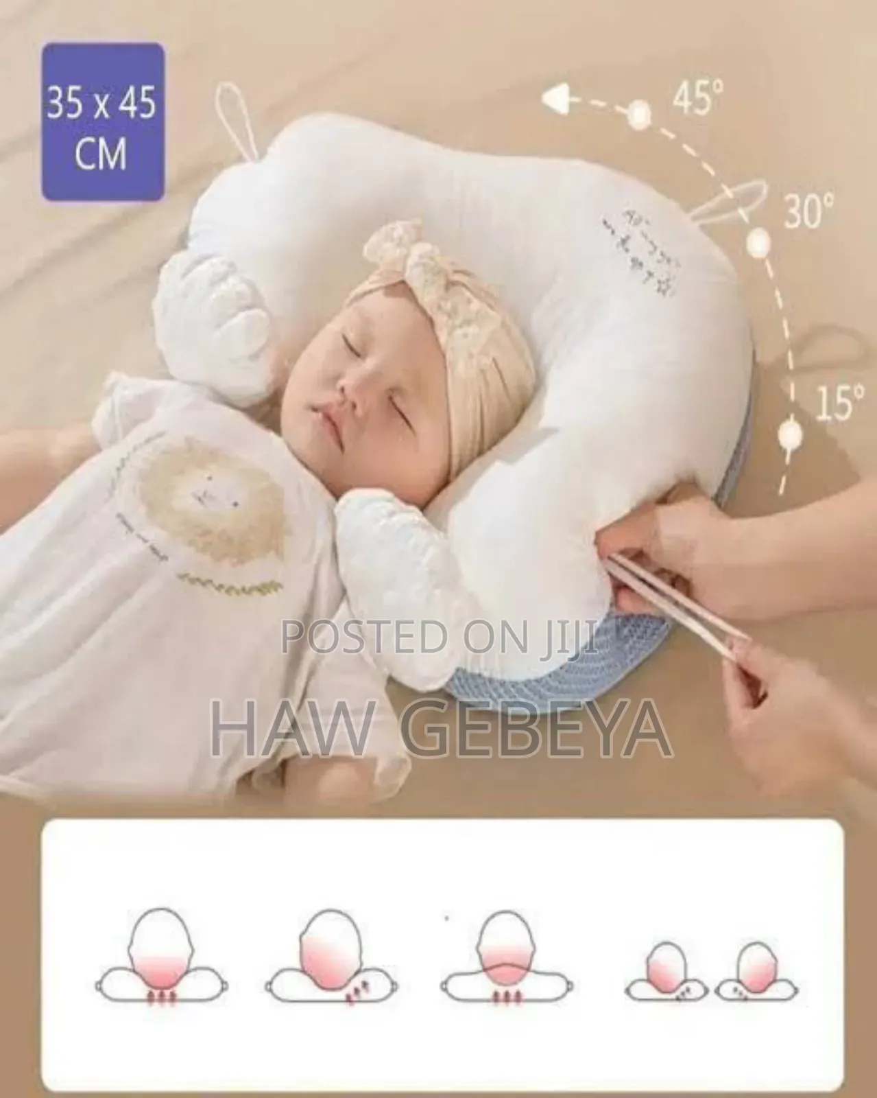 Baby Head Shaping Pillow With Body Positioner Cloud Shaped