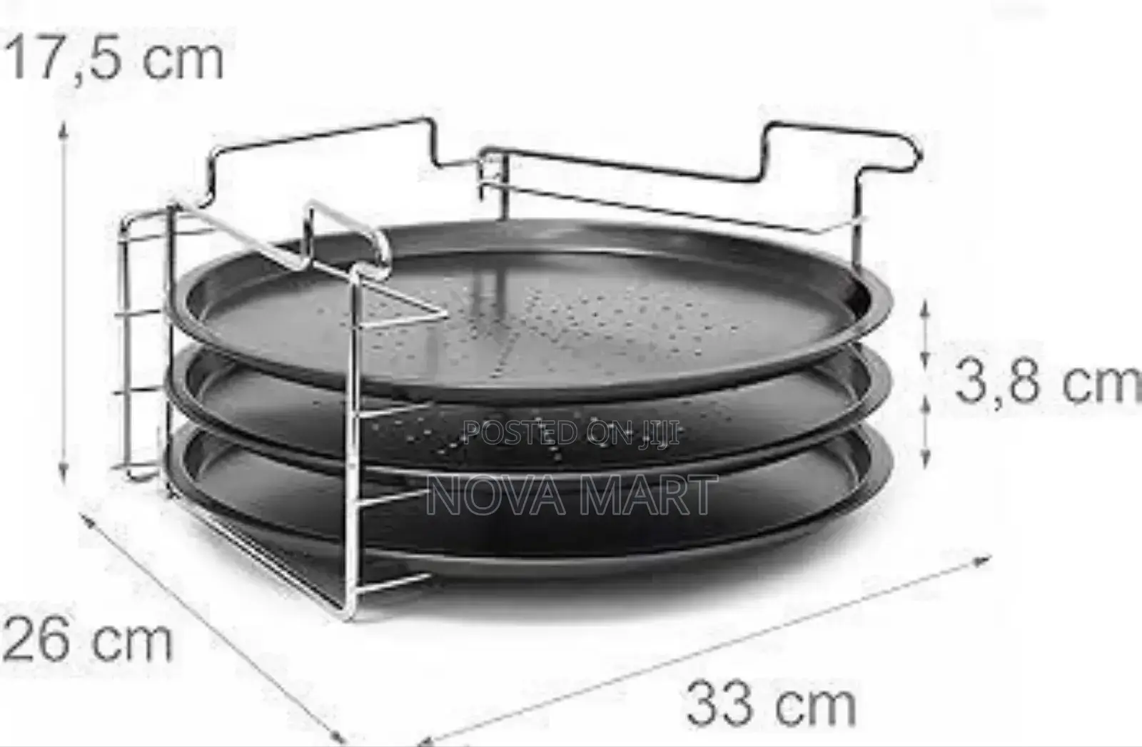 Three Layer Pizza Platte With Rack
