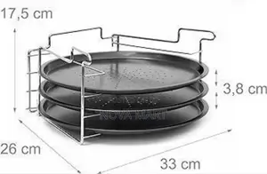 Three Layer Pizza Platte With Rack