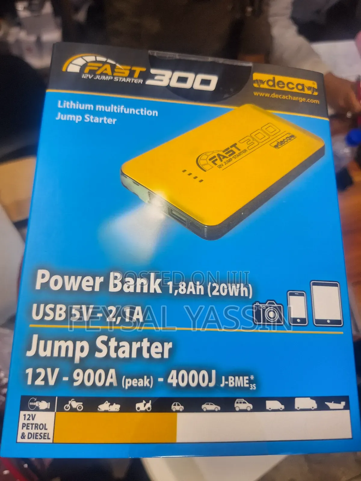 Power Bank 1.8ah (20wh) and Jump Starter 12v 900a