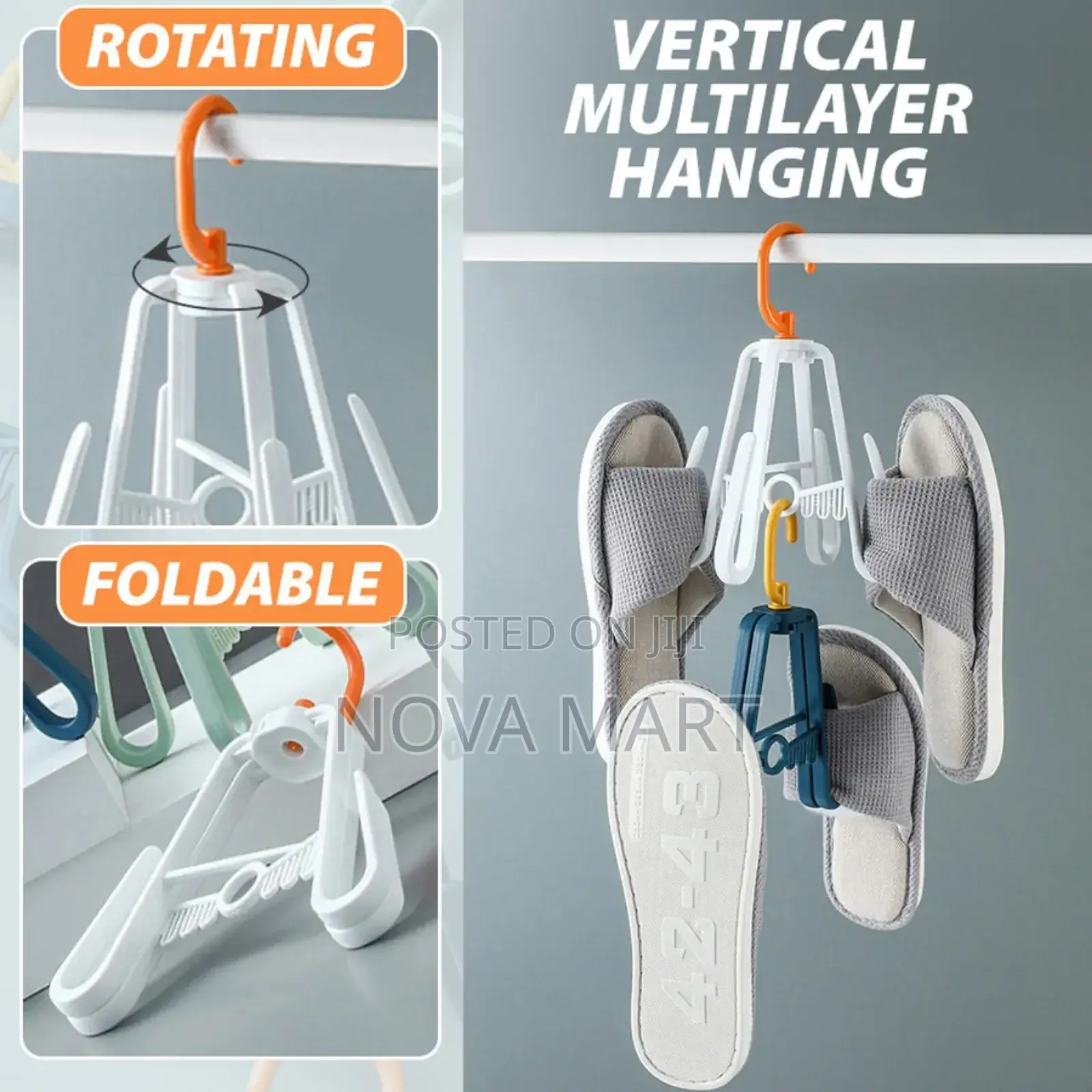 Shoe And Sandal Rotating And Folding Draying Hanger