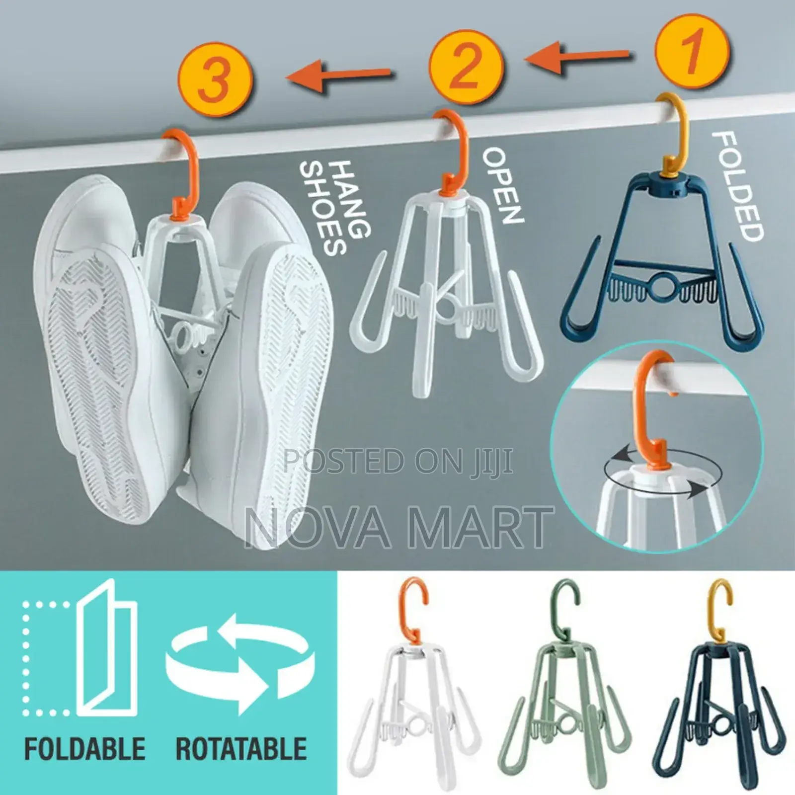 Shoe And Sandal Rotating And Folding Draying Hanger