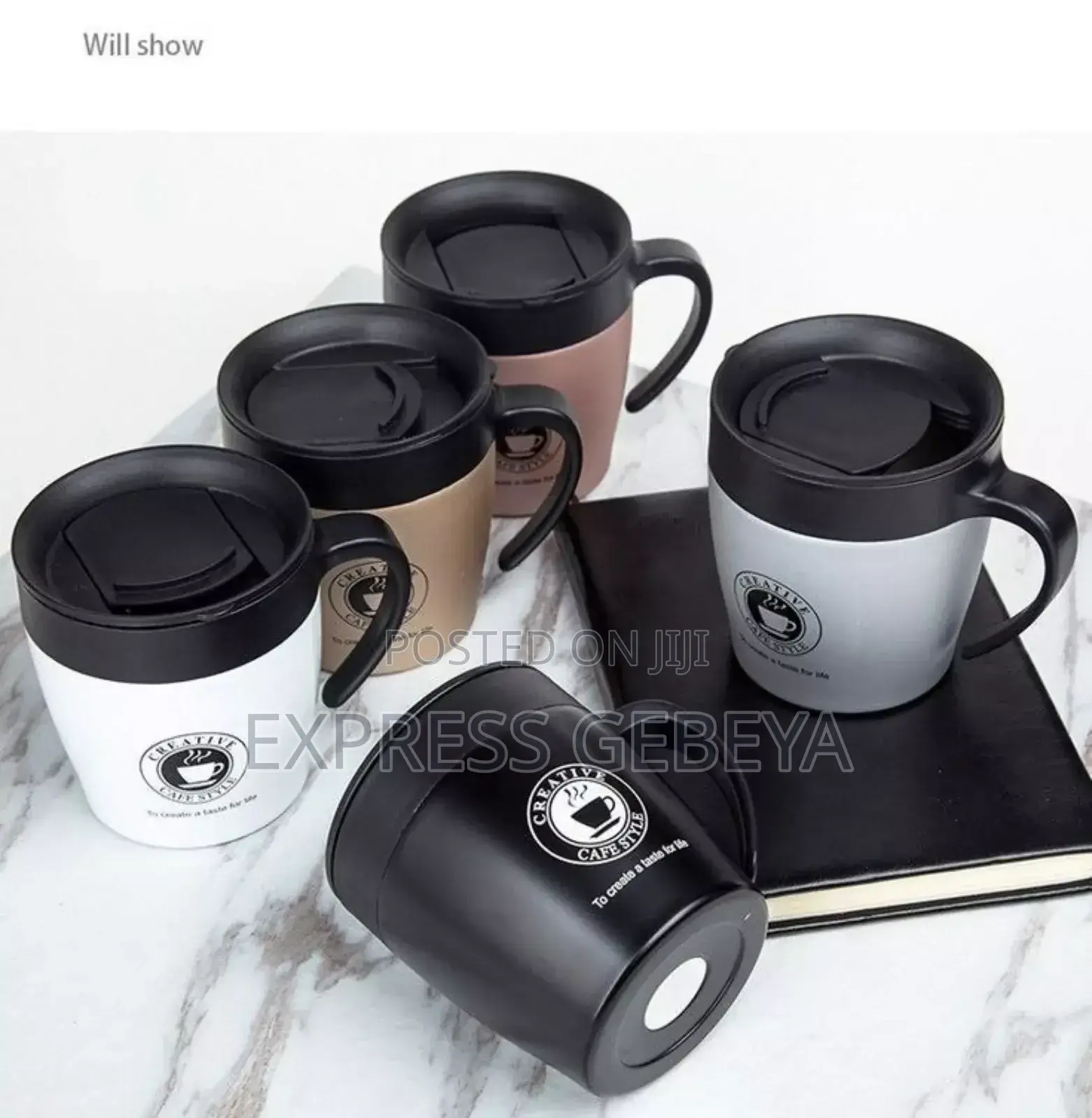 Stainless Still Coffee Mug With Spoon