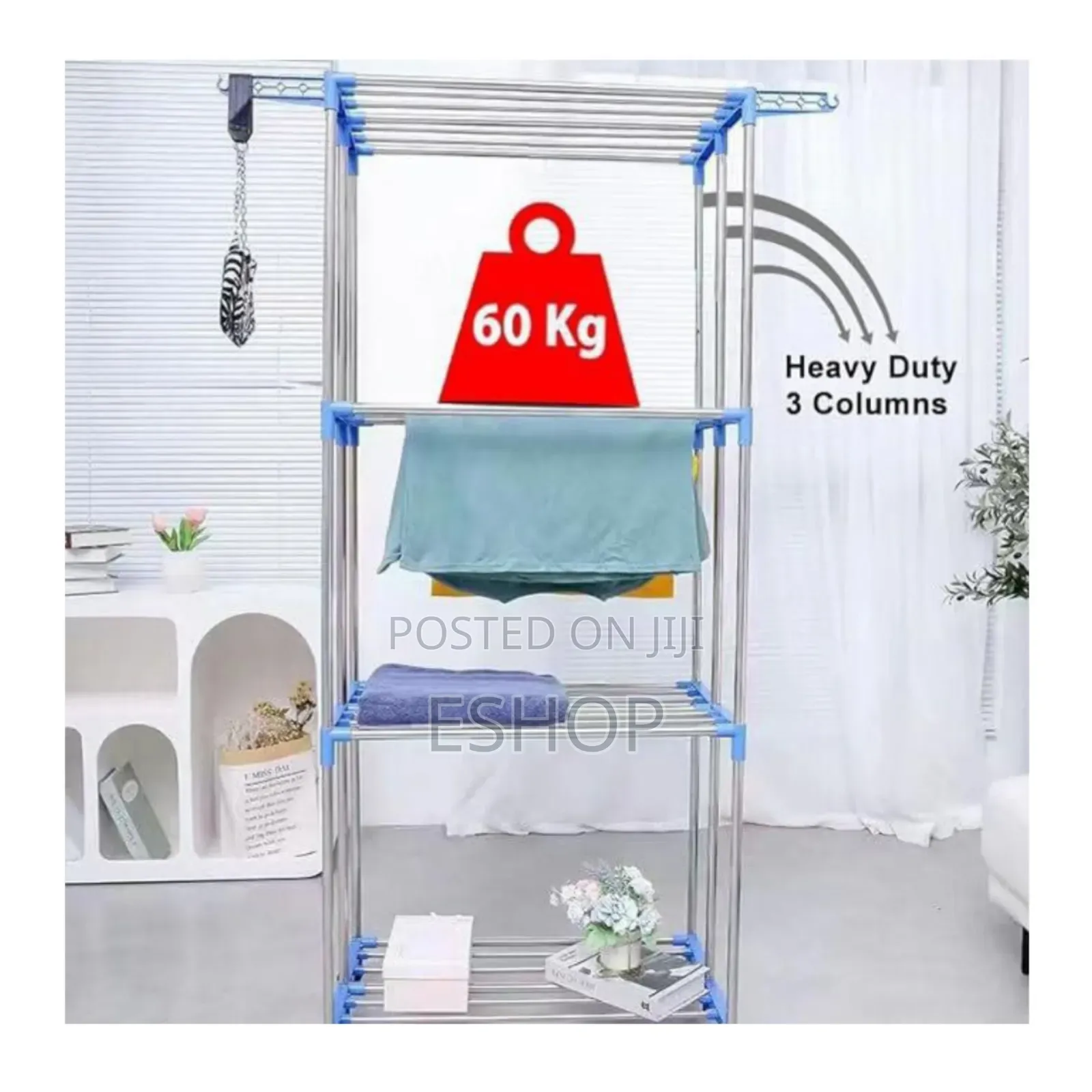 **Rust-Free 4-Layer Drying Stand – Weather-Resistant**