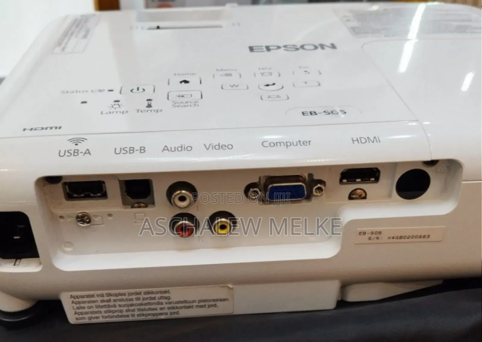 Epson Projector
Model Name: Eb-S05
With Bag and Remote 
H