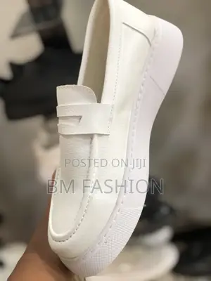 Chekich White Flat Loafers