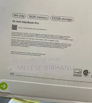 New Laptop Apple MacBook 16GB Apple M4 Pro SSD 512GB