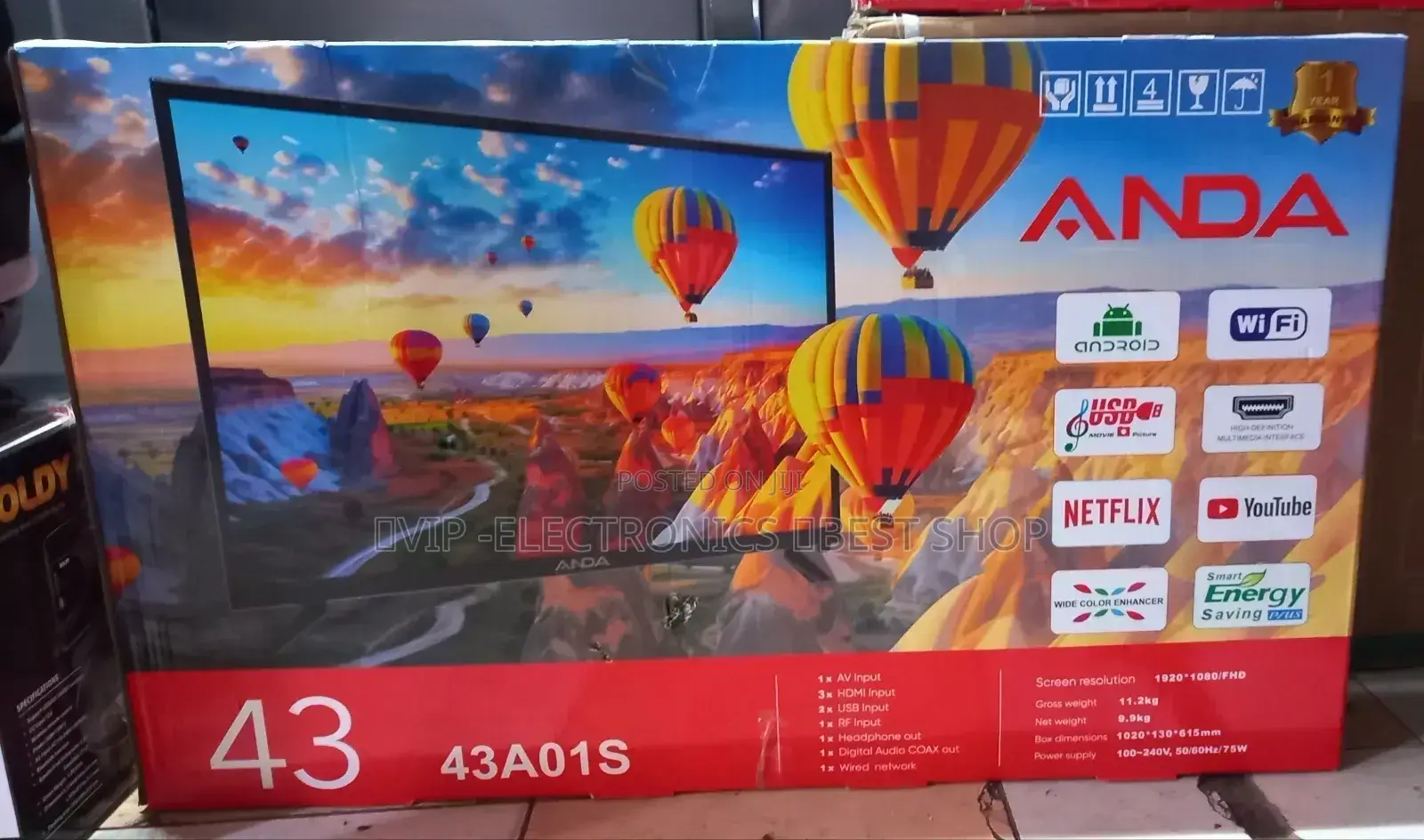 Anda 43"Inch Tv Smart Android Tv