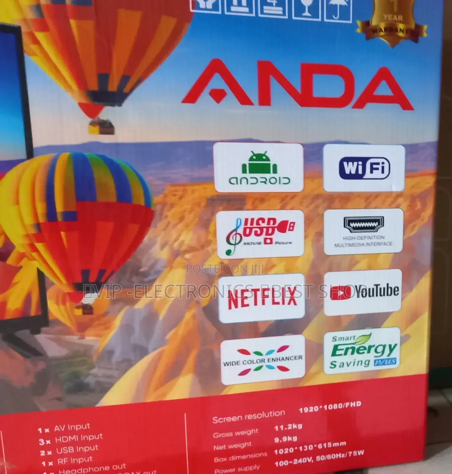 Anda 43"Inch Tv Smart Android Tv