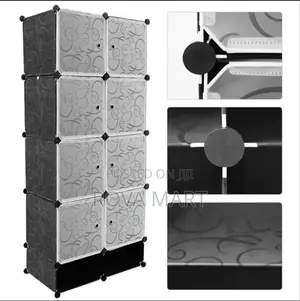 Plastic and Metal Cubic Cloth Cabinet