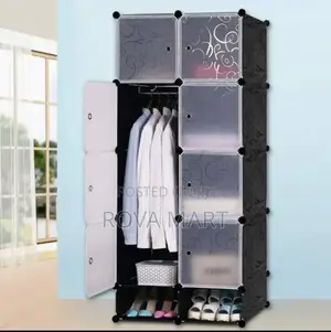 Plastic and Metal Cubic Cloth Cabinet
