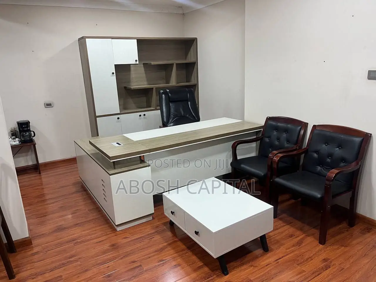 Manager Table የስራ አስኪያጅ ጠረጴዛ+መደርደሪያ+የመሀል ጠረጴዛ